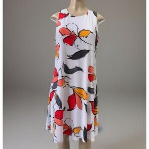 NEW Anne Klein Women's Floral A-Line Knee Length Dress Sz 10 Lined Stretch NWoT